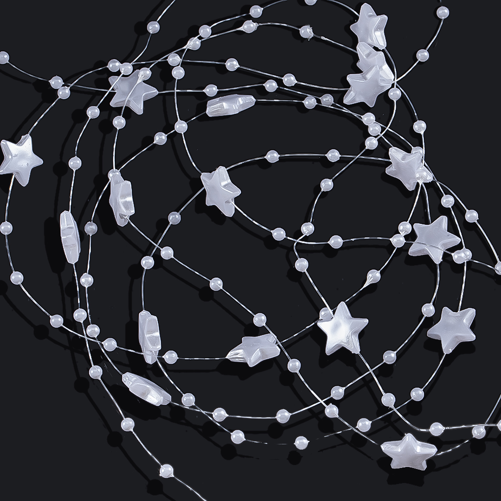 10Meters White Color Star Bead - Fishing Line ulasan dan harga