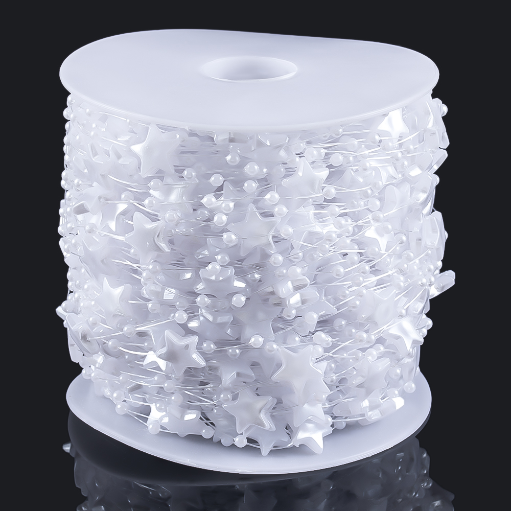 10Meters White Color Star Bead - Fishing Line ulasan dan harga