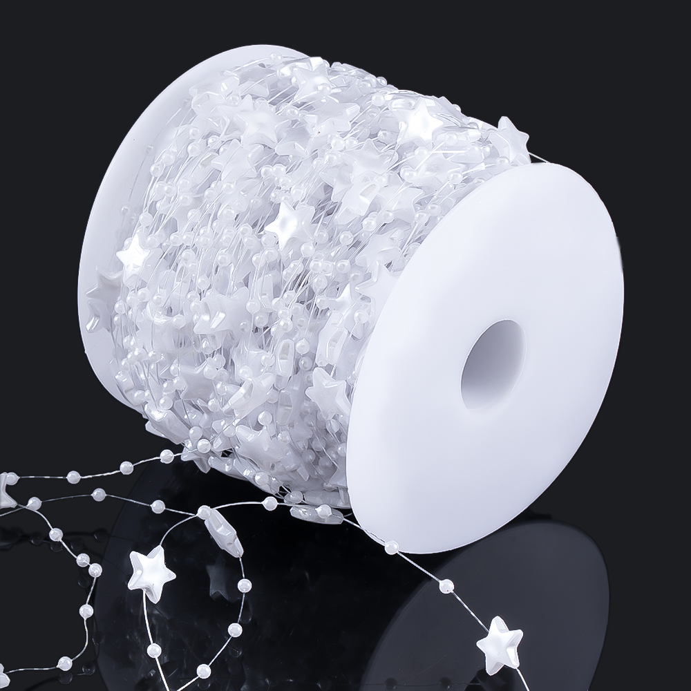 10Meters White Color Star Bead - Fishing Line ulasan dan harga
