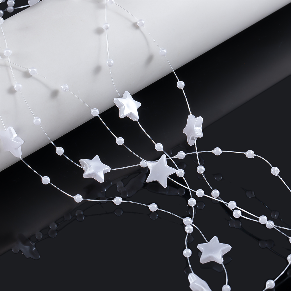 10Meters White Color Star Bead - Fishing Line ulasan dan harga